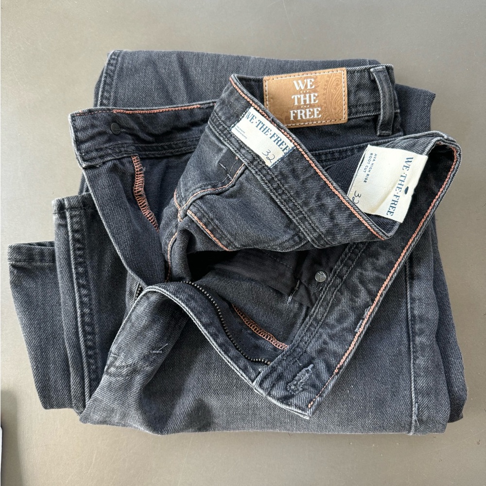 Free People Ava High Tise Boot Cut Jeans- Black, NEW with Tags!